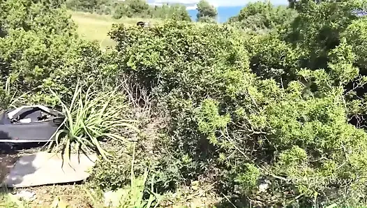 Sasha Rose and Daniella Margot hot outdoor lesbian action
