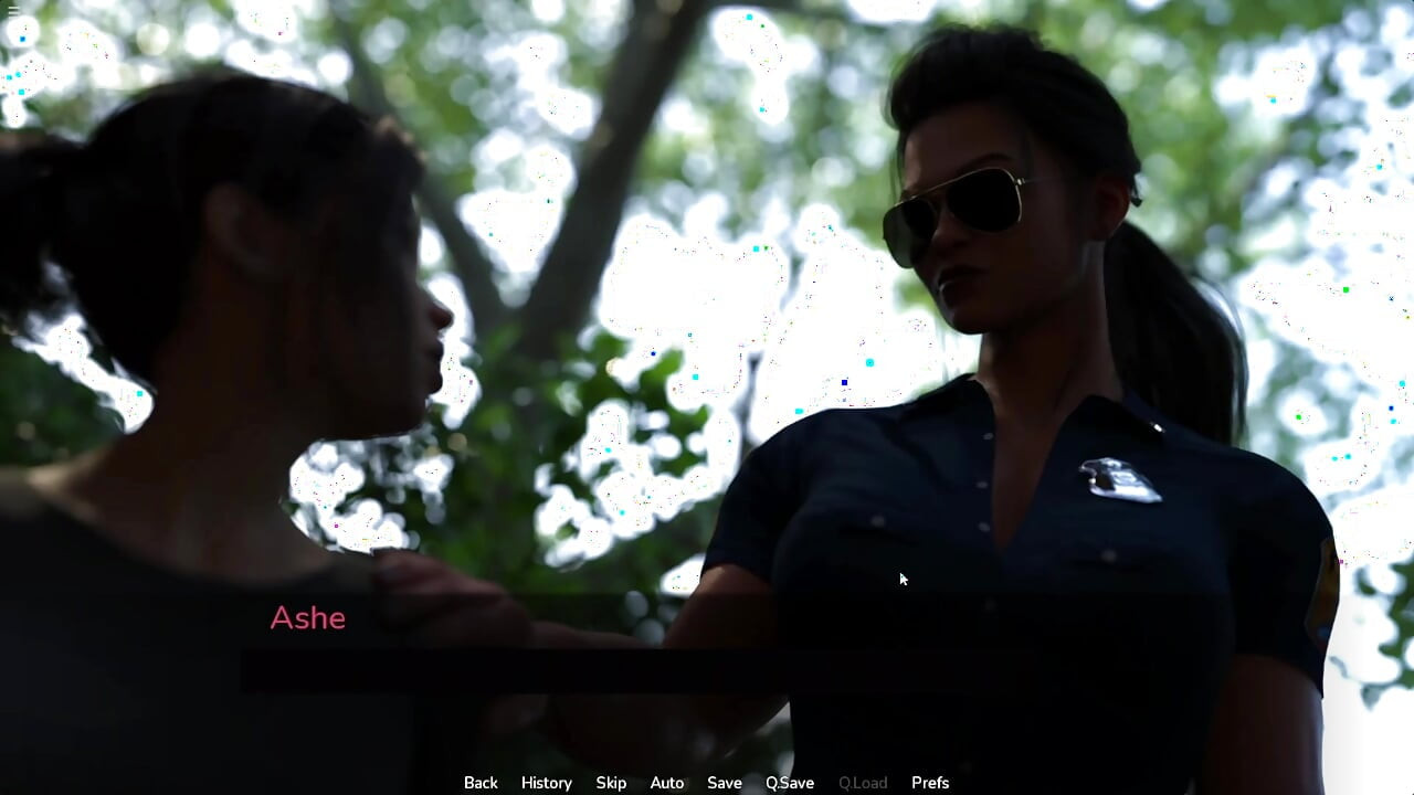 Shemale Police Office Grinding Her Cock Against Ashe Ass