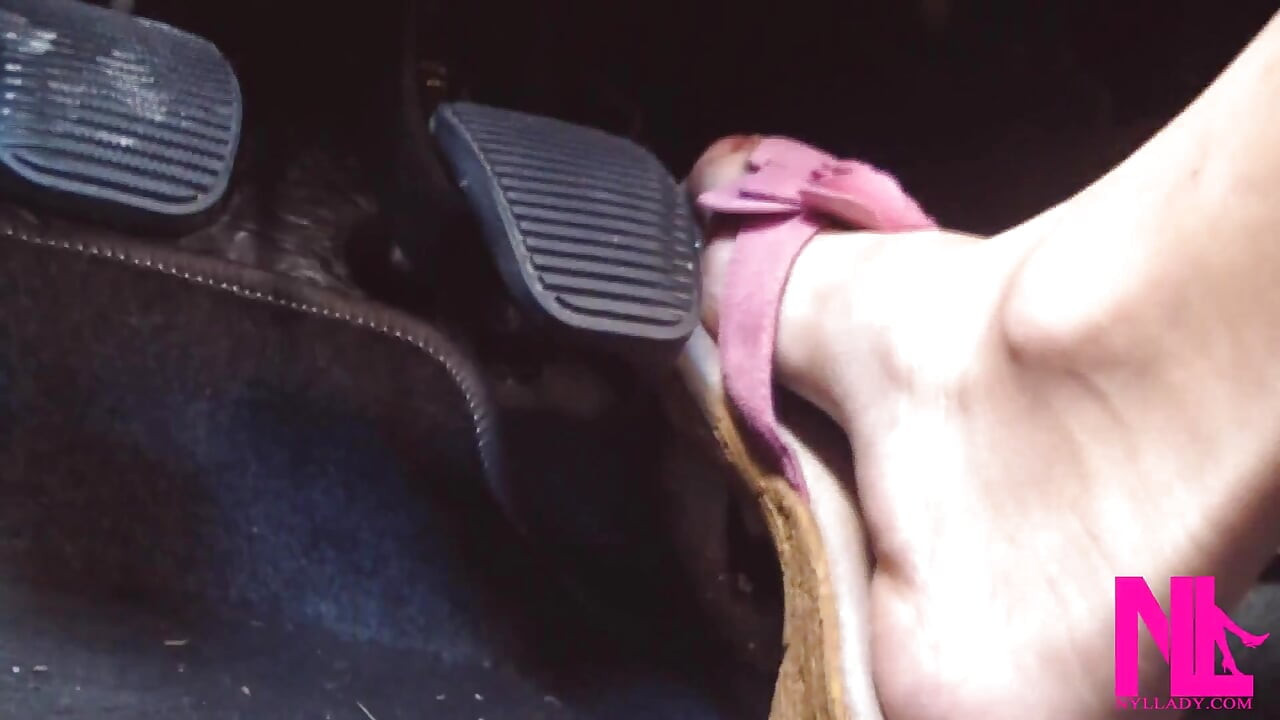 Pedal Pumping in Pink Wedgesflip Flops