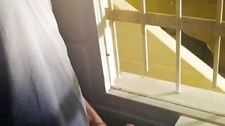 Jerking Off My Big Uncut Cock Public On My Window Till I Cum - Camilo Brown