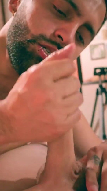 Stunning moment from "Camilo Brown Giving Cute Twink Emmanuel Kokichi A Sloppy Deepthroat Blowjob And Swallowing His Cum Load"