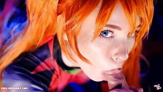 Sloppy Blowjob and Pussy Creampie. Evangelion Asuka Langley - Mollyredwolf
