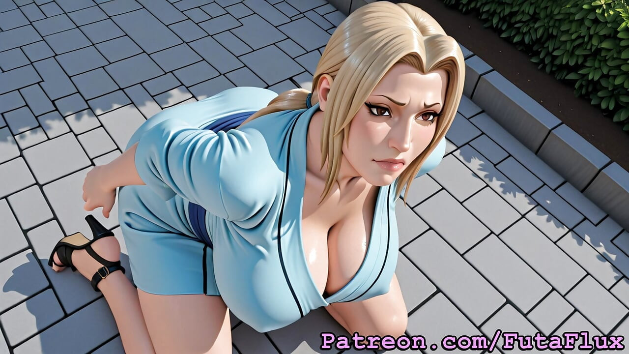 Futanari Tsunade Naruto-tól maszturbálás, cumshots,