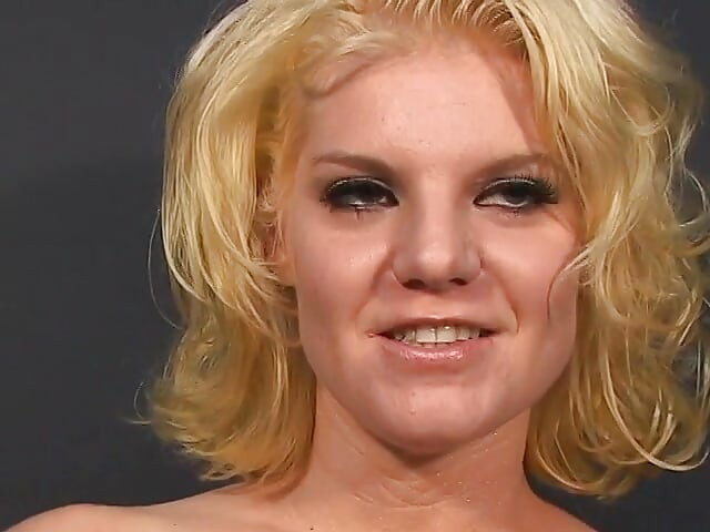 Blonde babe fucks dude with a strap on then another dude fucks him