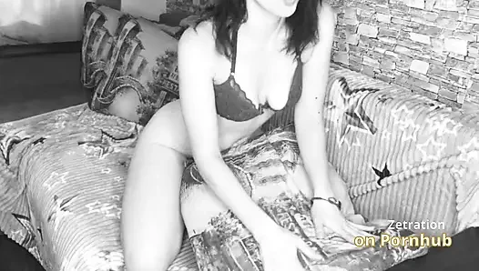 Baby Zetration is playing with her pussy, not knowing that the camera is watching her.