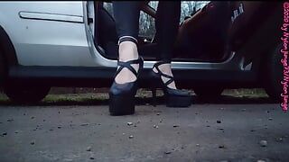 Putting on Hot Heels in the Car Ep. 2