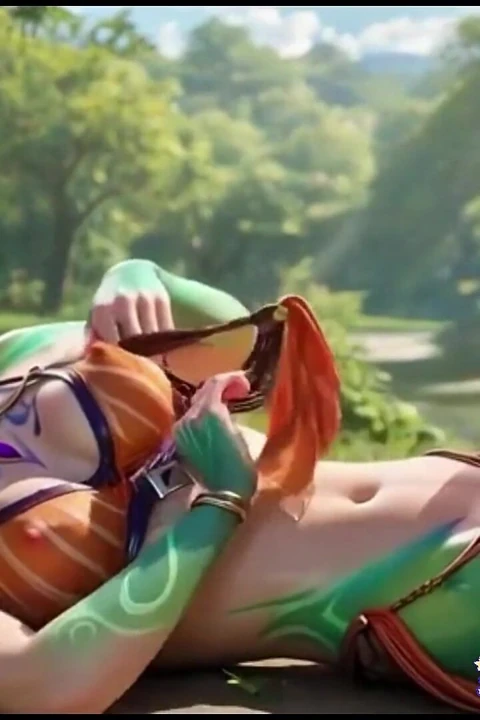 森林里的性感Neeko比基尼和面部射精