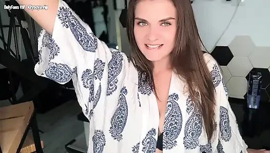 Sticky Stepmother's cumshot was caught by her nerdy stepson, and he licked it