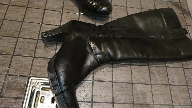 Piss on her favorite boots