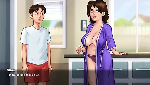 Stepmom Fucks her tenant rich in every part of her house until he leaves his balls without cum - summertime saga