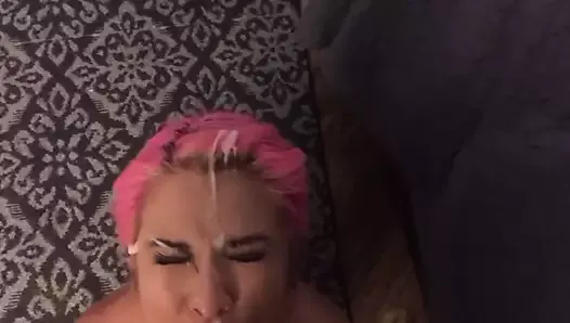 Asian Blowjob Queen surprised by big loaded facial