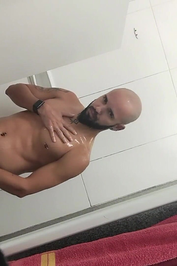 Trucker Jerking off Twink in the Shower