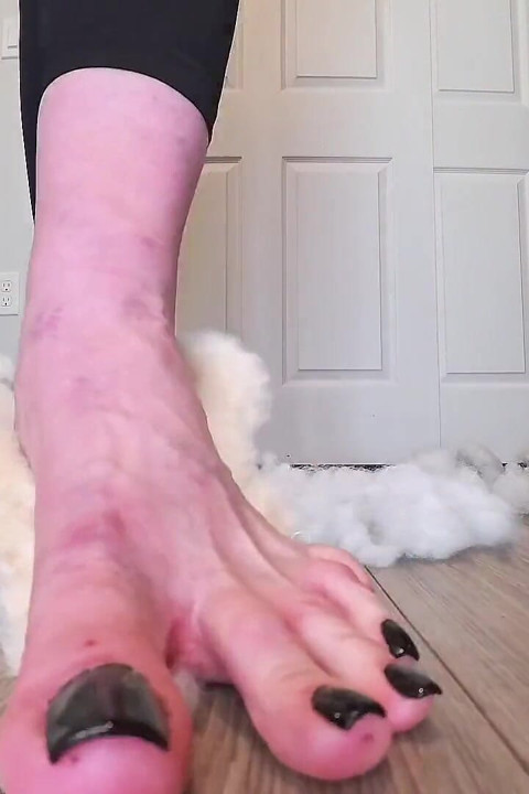 67 Tall Giantess Barefoot Plushie Crush: Size 16 Toes Tear Open & Empty Fluff