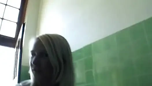 Blonde Sucks Cock and Gets Fucked Hard Outdoors