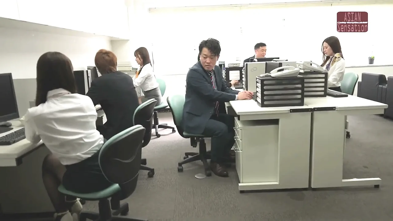 Female Office Worker in Black Pantyhose
