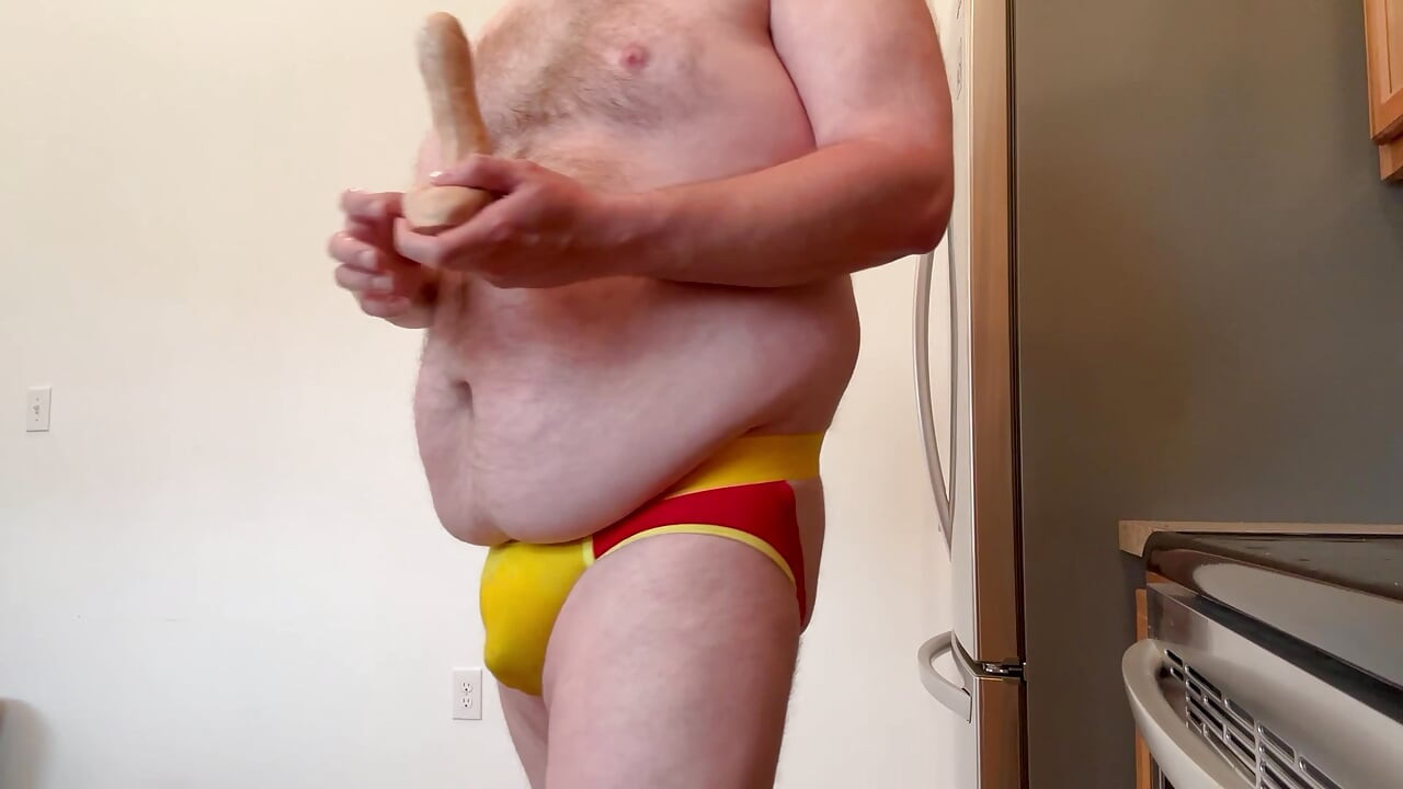 Dildo Makes a Fat Bear Squirt