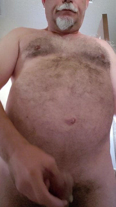 Hairy Daddy Jacks Off With Cum Shot