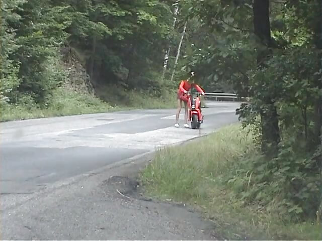 European teen picked up and fucked on the side of the road