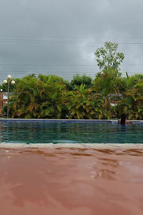 Sperm Floating in the Pool, Hard Sex in the Water, Double Orgasm