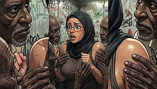 Hijabi muslimische schätzchen degradiert & gangbang von hässlichen Bastarden in engen räumen - Hijabi-Serie Teil 3