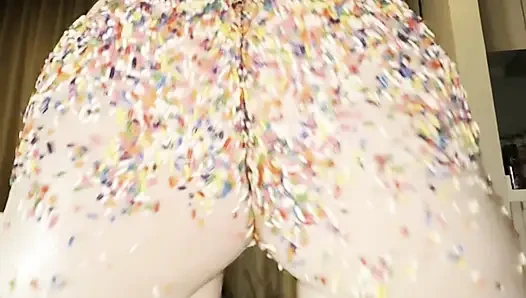 I prepared a cake with my own ass! Are you a fan of sweet ass white girl?