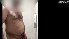 Daddy has hours of fun in the shower