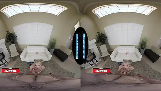 Ölümcül sert sanal gerçeklik - sevimli üniversiteli sarışın erkek arkadaşını yarağınla aldatıyor