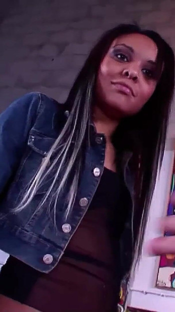 Captivating moment from "Brown Ebony Teen Jaslin Diaz with perfect Ass talk to POV Amateur Backstage Sex"
