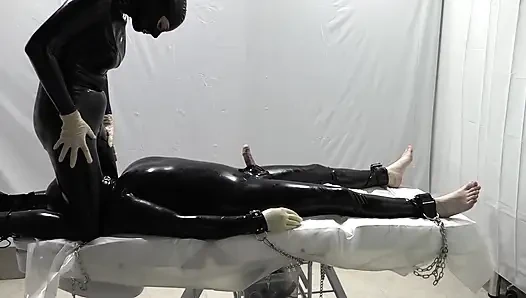 Mrs. Dominatrix and her experiments on a slave.