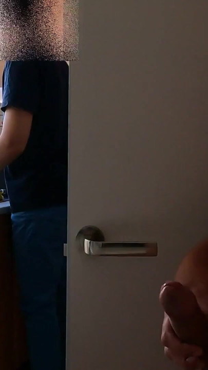 I masturbate secretly while a roommate washes the dishes | Clip 1