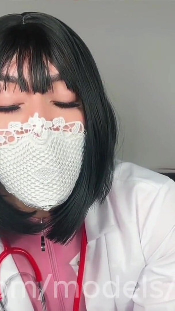 Captivating moment from "Medical Exam: Trans Doc Dominates Patient with Huge Cum Load"