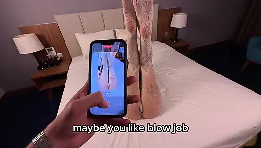 Gorgeous English-speaking Blonde Fucked Food Delivery Man