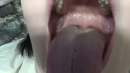 Giantess swalowing you with big gulp!