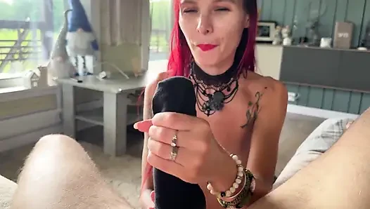 POV Cum in the Black Adi Sock Afteh Footjob and Handjob and Eating Cum