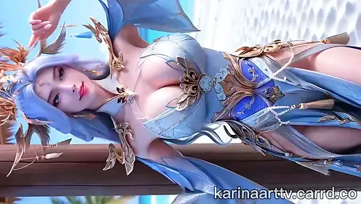 Schönes blauäugiges mädchen und ihr sublimierter tanz nach einer unvergesslichen nacht mit ihrer liebe AI