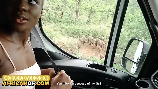 Horny Ebony GF Demands To Suck My Dick In The Middle of Safari Trip