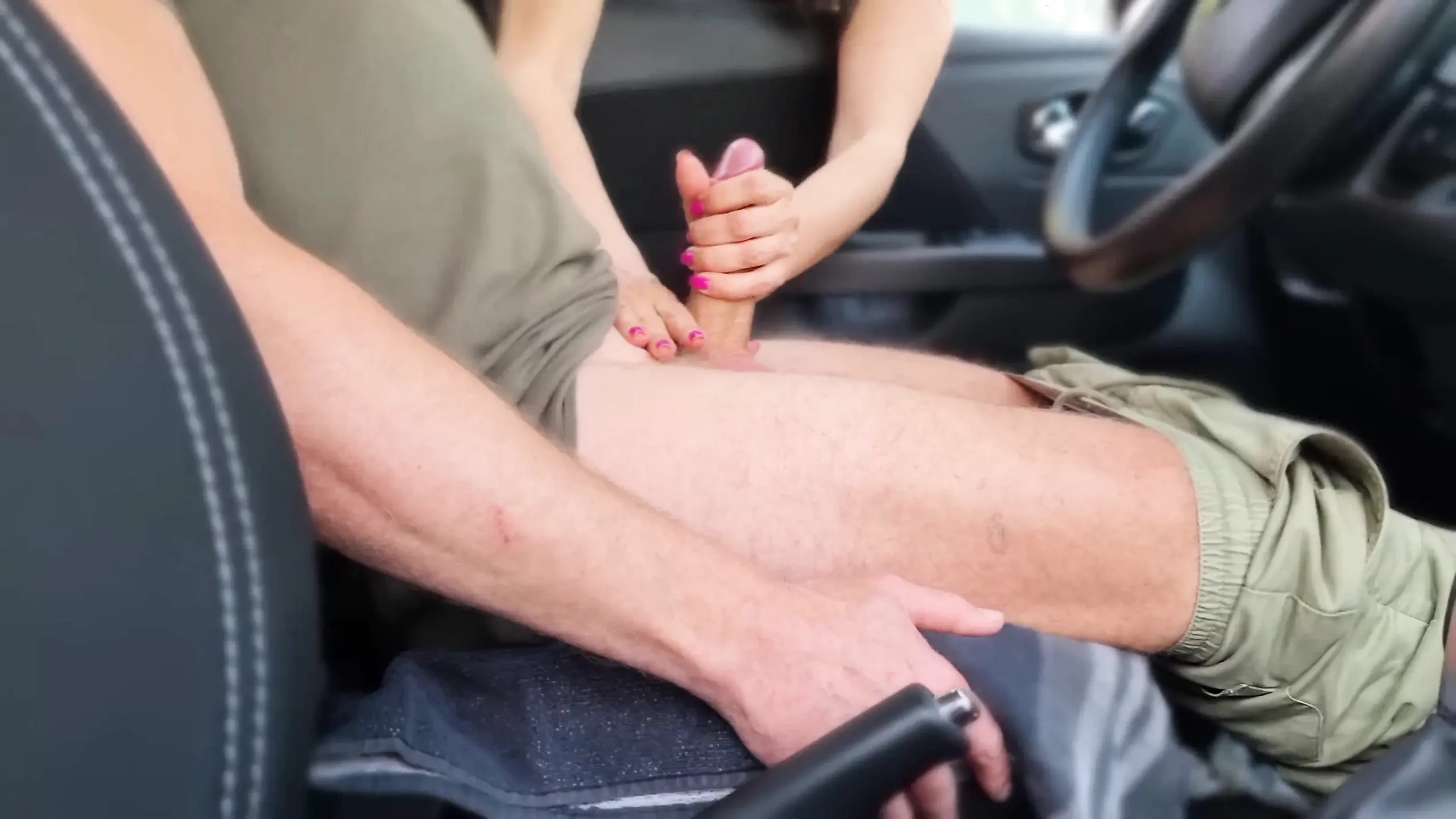 A Girl Caught Me Jerking off in the Car and Help Me Cum 4K