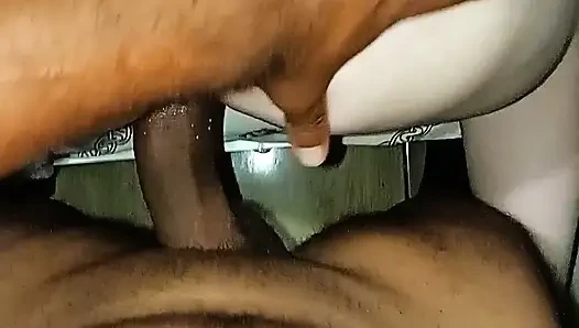 White ass opening her pink pussy to take cock