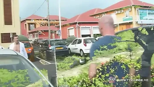 Blonde Gives Outdoor Blowjob on Cliff During Tropical Adult