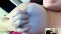 Skype - 그녀의 BF를 위해 자위하는 젊은 뚱뚱한 미녀