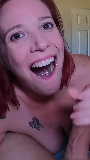 Thrilling moment from "Exhibinist Redhead Teaches Shy Tinder Hook Up - Jane Cane, Shiny Cock Films"