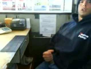Cute Redneck Jerking Off At Work