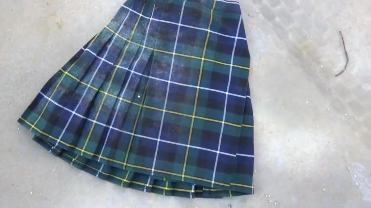 Trample and kick màu xanh lá cây váy tartan 2