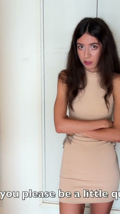 Girl complains about her neighbor that he fucks too loudly and ends up getting fucked by him | Clip 1
