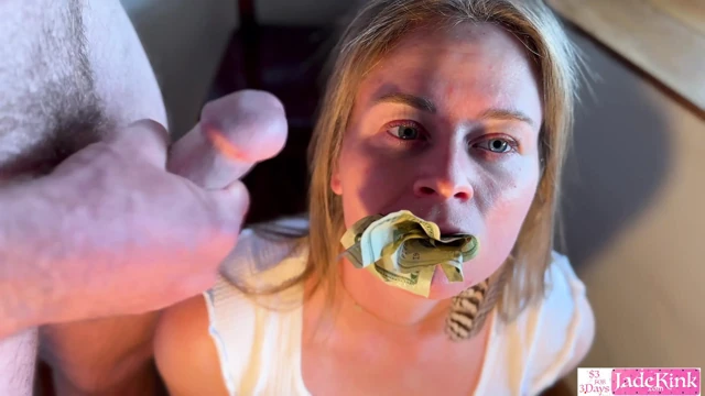 Twenty Dollar Bills Stuffed in Pussy, Handjob & Facial