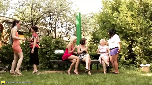 Mature lesbians drink fuck and piss on each other faces