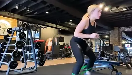 Natalie Alyn Lind working out at the gym