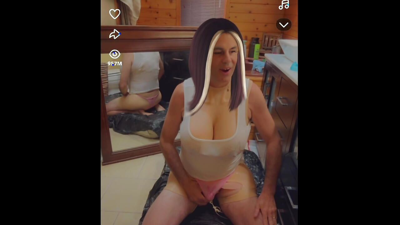 Playboy panties get huge load from sexy transgender.