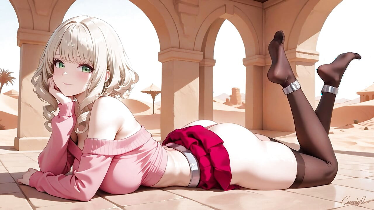 Blonde Waifu Blowjob to Creampie in Ancient Desert - High Quality