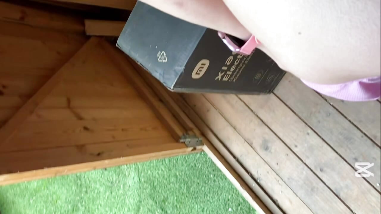 Wife next door caught in garden by neighbor and fucked here